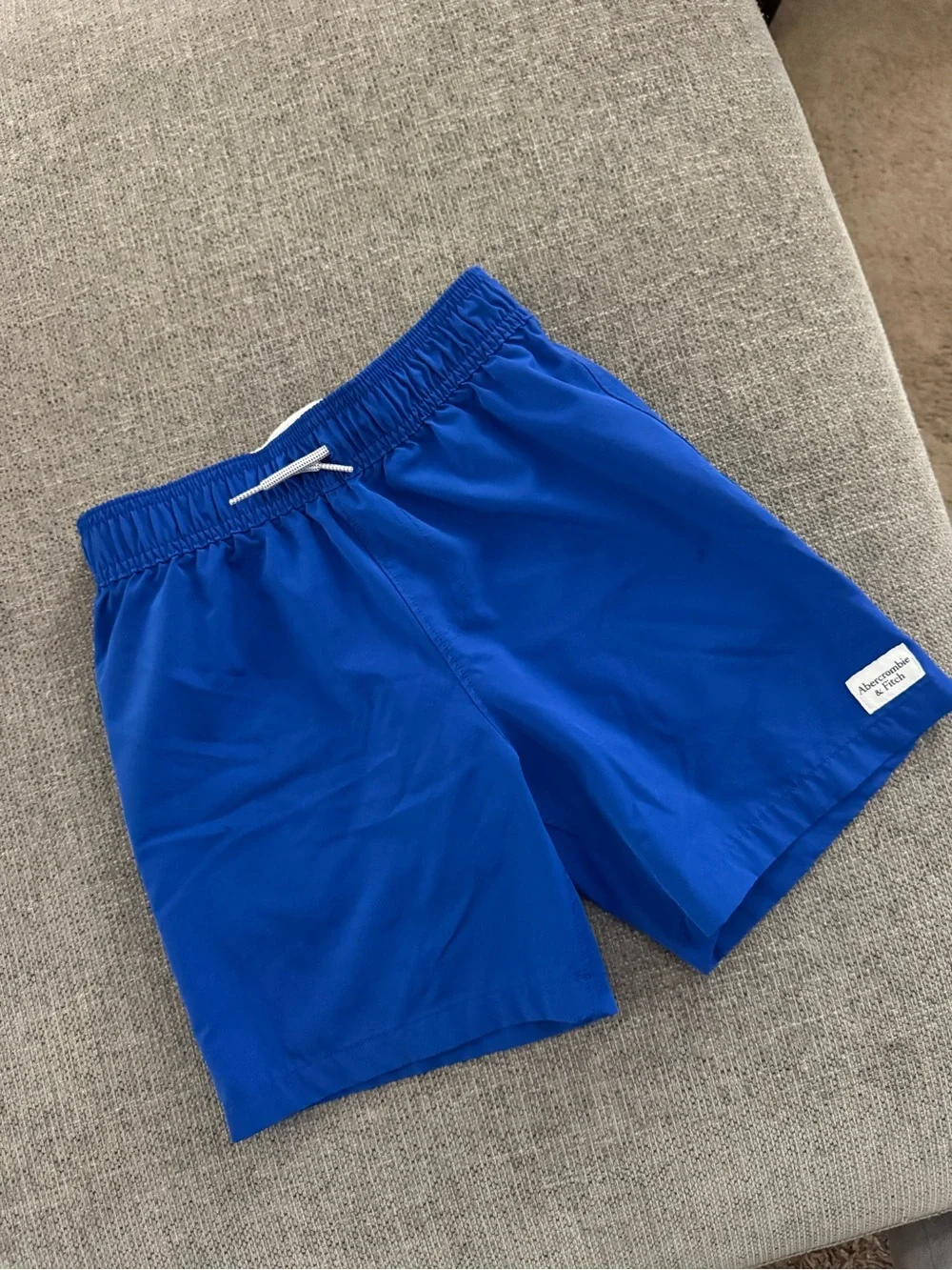 Abercrombie & Fitch White Lined Kids Swim Shorts